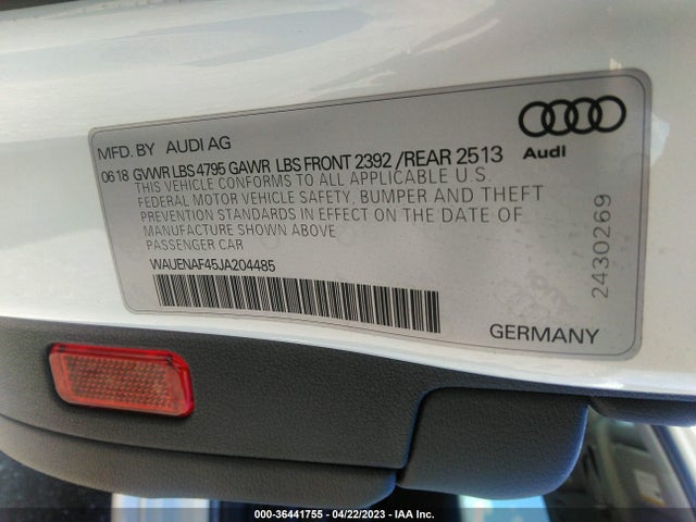 WAUENAF45JA204485 Audi A4 Premium Plus