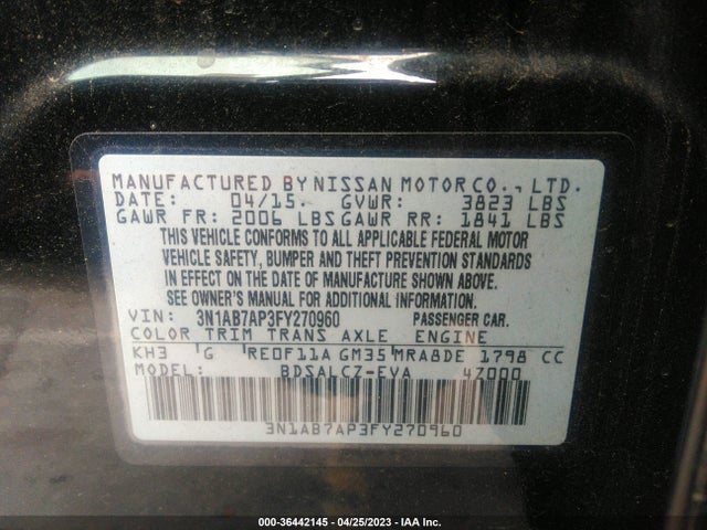 Nissan SENTRA S 2015 3N1AB7AP3FY270960 Image 10