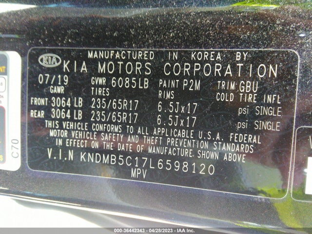 2020 Kia Sedona, VIN: KNDMB5C17L6598120