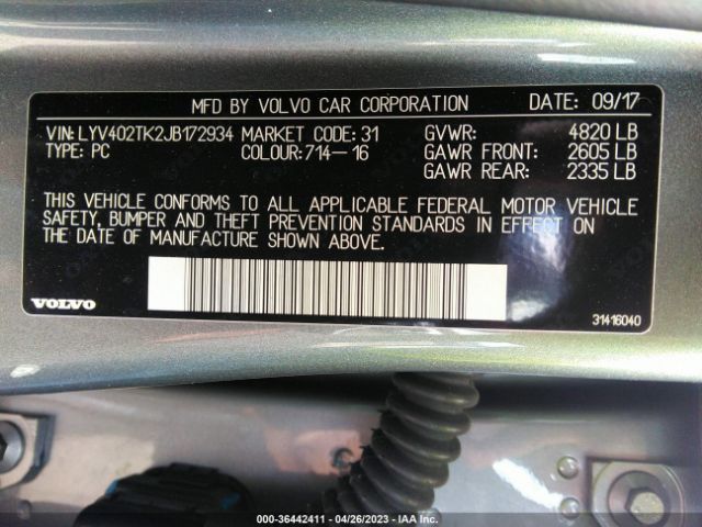 LYV402TK2JB172934 Volvo S60 INSCRIPTION