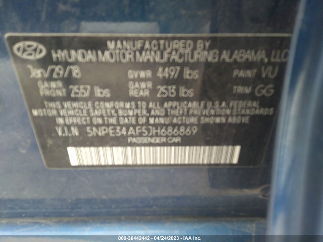 Hyundai SONATA SEL 2018 5NPE34AF5JH686869 Image 10
