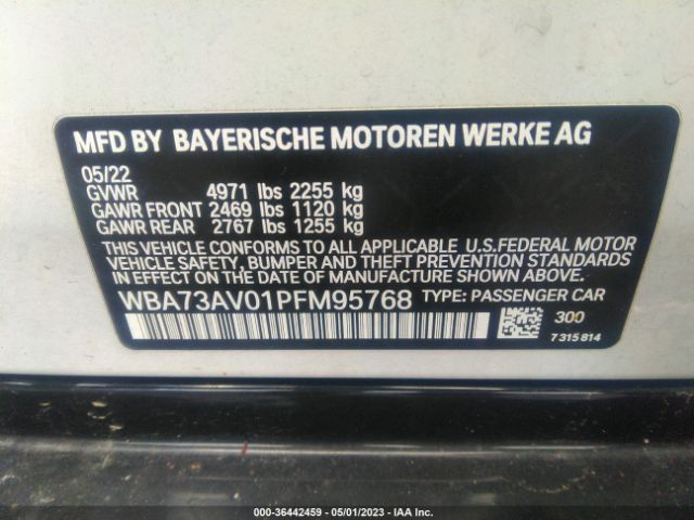 WBA73AV01PFM95768 BMW 4 Series 430i Xdrive