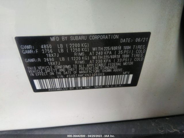 4S4BTAMCXN3106869 Subaru Outback Limited