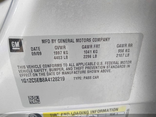2010 CHEVROLET MALIBU LT W/1LT VIN: 1G1ZC5EB8A4128219