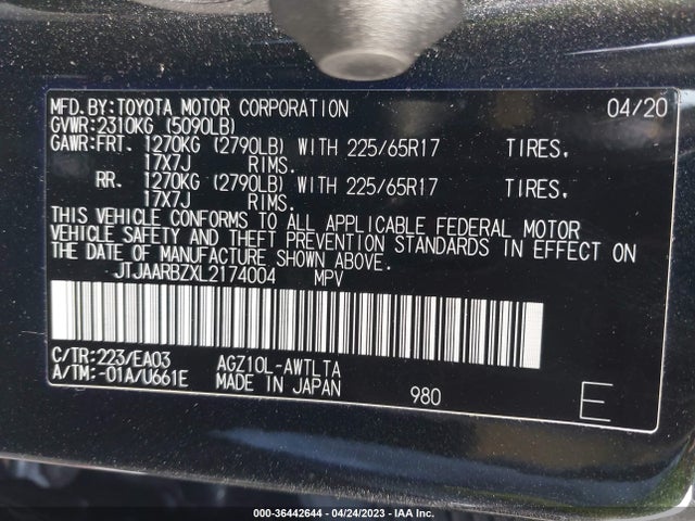 JTJAARBZXL2174004 Lexus Nx Nx 300