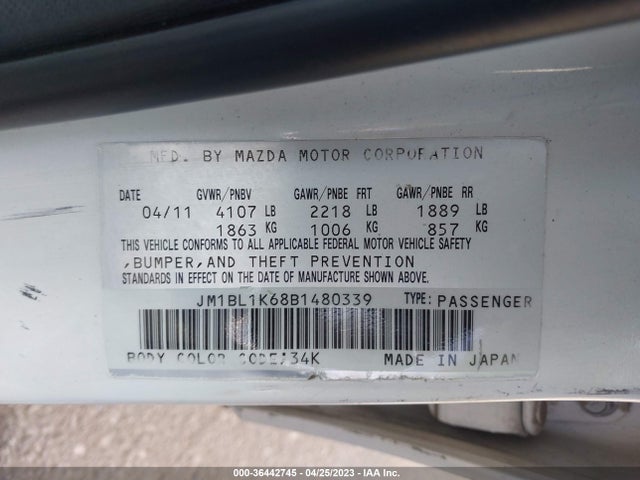 2011 MAZDA MAZDA3 S SPORT VIN: JM1BL1K68B1480339