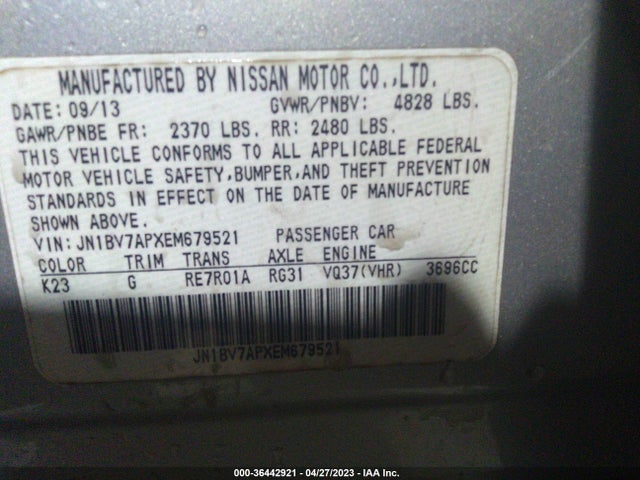JN1BV7APXEM679521 Infiniti Q50 Premium