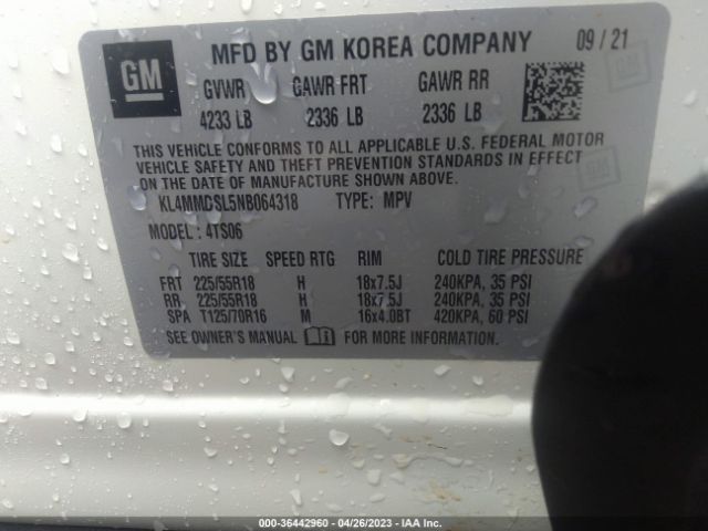 KL4MMDSL5NB064318 Buick Encore Gx Select