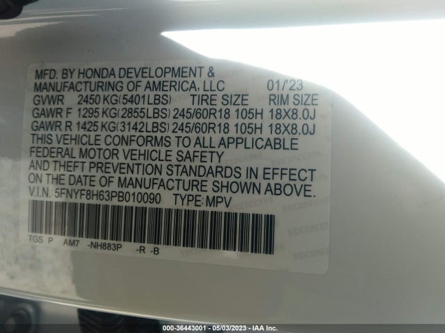 2023 Honda Passport, VIN: 5FNYF8H63PB010090