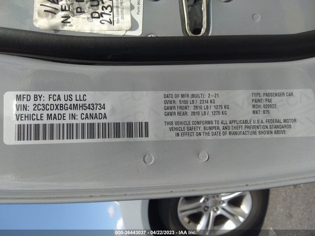 Dodge Charger Sxt 2021 2C3CDXBG4MH543734 Image 9