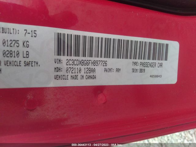 2C3CDXBG6FH897726 Dodge Charger Se