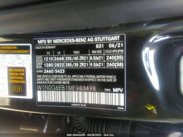 W1N0G6EB1MF983498 Mercedes-Benz Glc Amg Glc 43