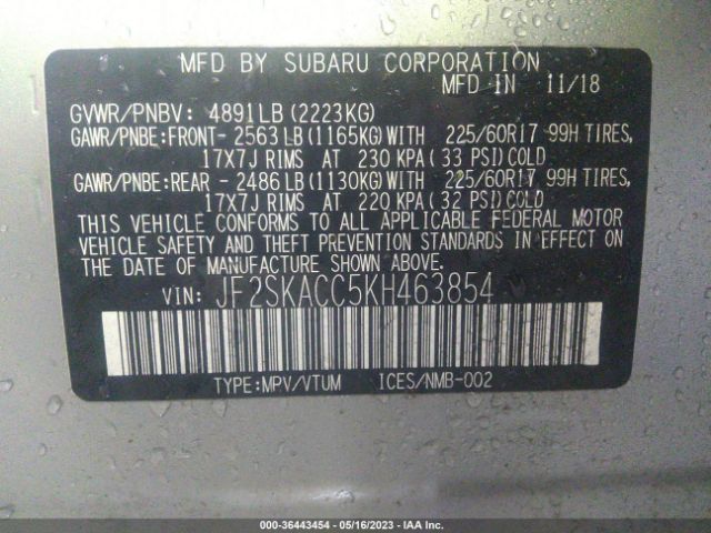 JF2SKACC5KH463854 Subaru Forester