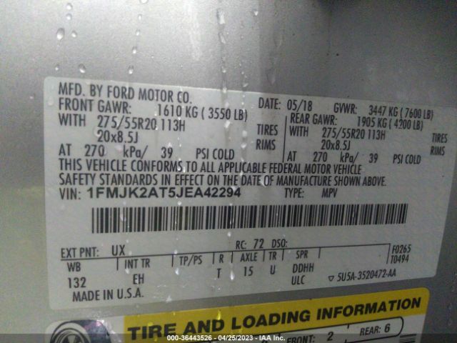 1FMJK2AT5JEA42294 Ford Expedition Max Limited