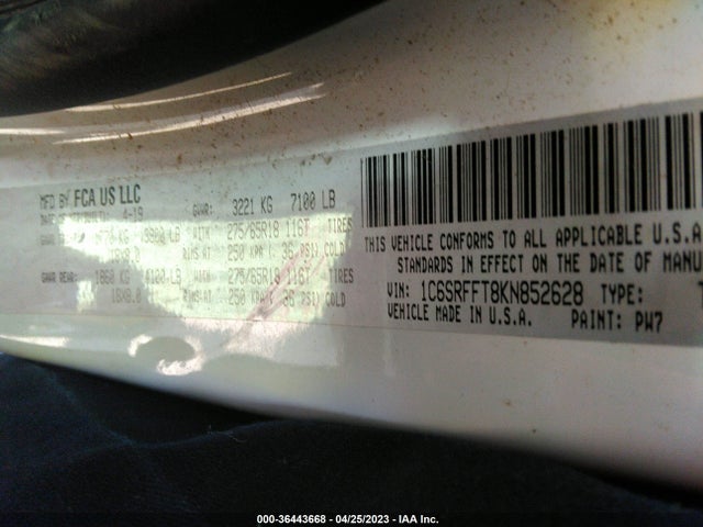 1C6SRFFT8KN852628 RAM 1500 Big Horn/lone Star