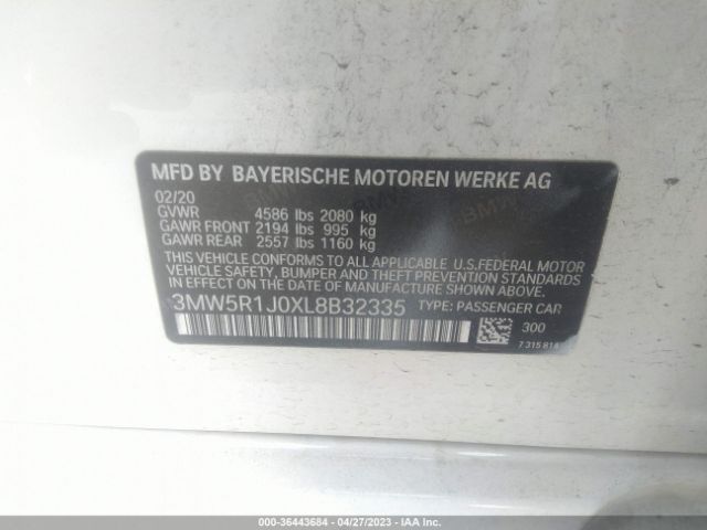 3MW5R1J0XL8B32335 BMW 3 Series 330i