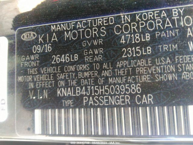 KNALB4J15H5039586 KIA Cadenza Premium