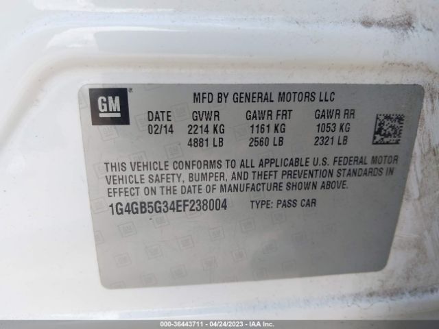 1G4GB5G34EF238004 Buick Lacrosse Leather