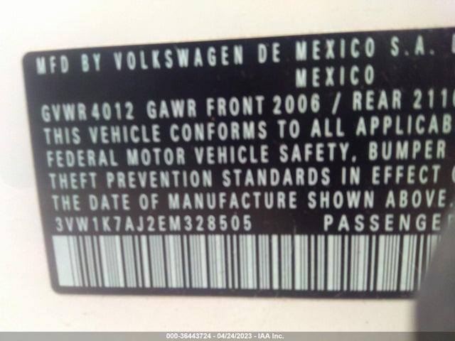 3VW1K7AJ2EM328505 Volkswagen Jetta Sedan S