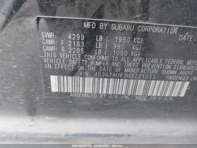 4S3GTAU62H3731033 Subaru Impreza Limited