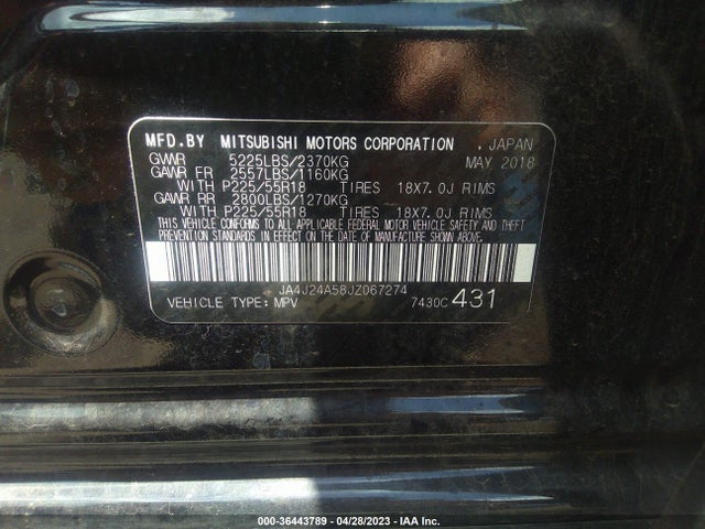 JA4J24A58JZ067274 Mitsubishi Outlander Phev Sel/gt
