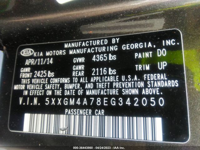 5XXGM4A78EG342050 KIA Optima Lx