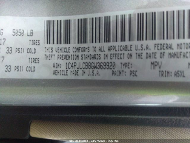 1C4PJLCB8GW369920 Jeep Cherokee Latitude