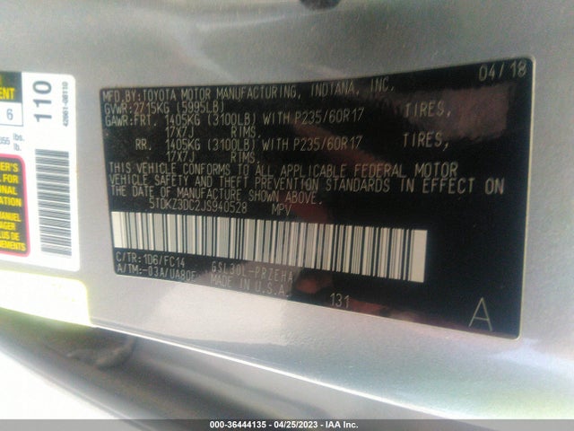 Toyota SIENNA LE 2018 5TDKZ3DC2JS940528 Image 10