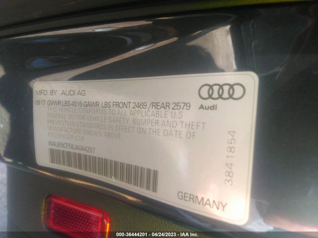 WAUENCF58JA044297 Audi A5 Sportback Premium Plus