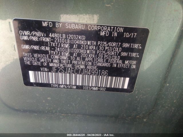 JF2SJAEC7JH499186 Subaru Forester Premium