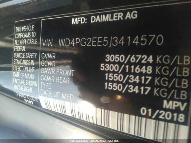 WD4PG2EE5J3414570 Mercedes-Benz METRIS PASSENGER VAN