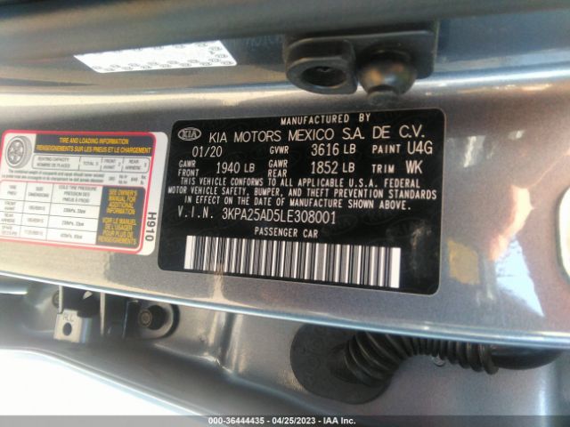 3KPA25AD5LE308001 KIA Rio 5-door S