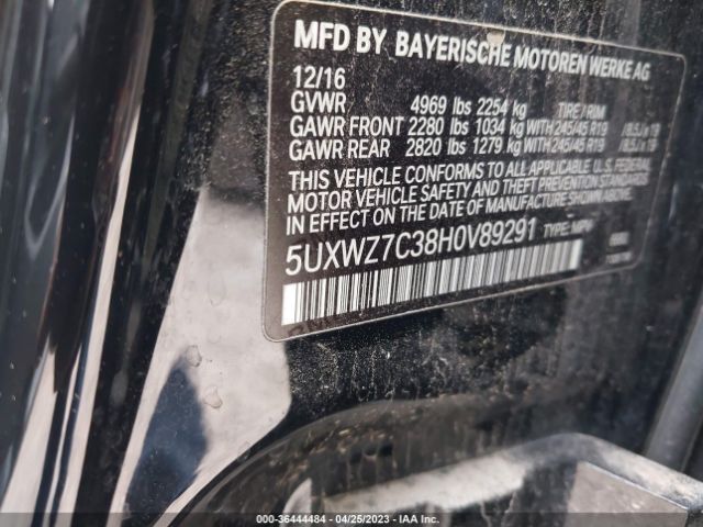 5UXWZ7C38H0V89291 BMW X3 Sdrive28i