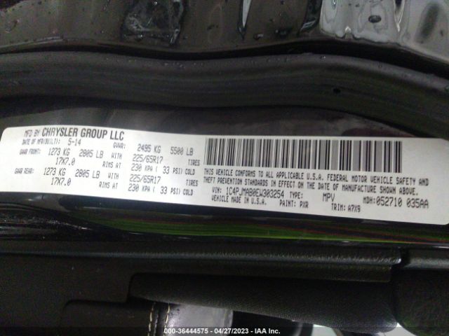 1C4PJMAB0EW303254 Jeep Cherokee Sport