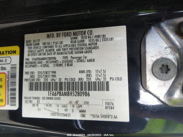 Ford Mustang V6 2017 1FA6P8AM8H5280986 Image 11