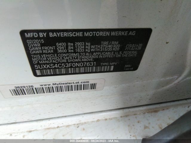 5UXKS4C53F0N07631 BMW X5 Xdrive35d