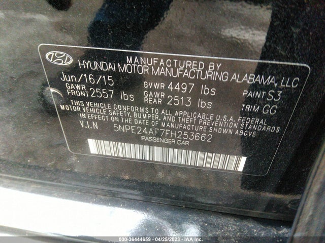 Hyundai Sonata 2.4l Se 2015 5NPE24AF7FH253662 Image 9