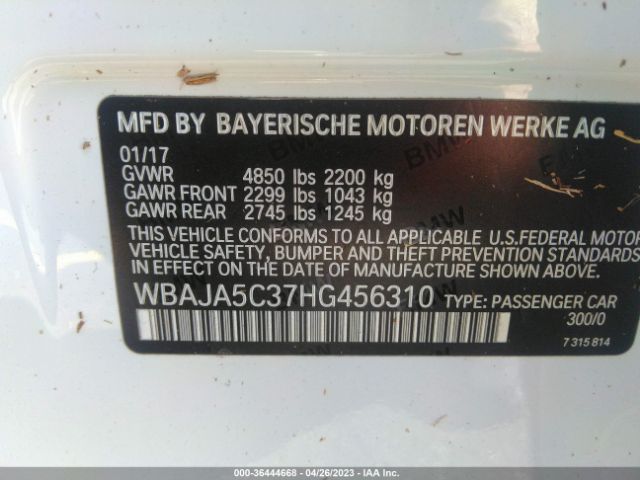 WBAJA5C37HG456310 BMW 5 Series 530i