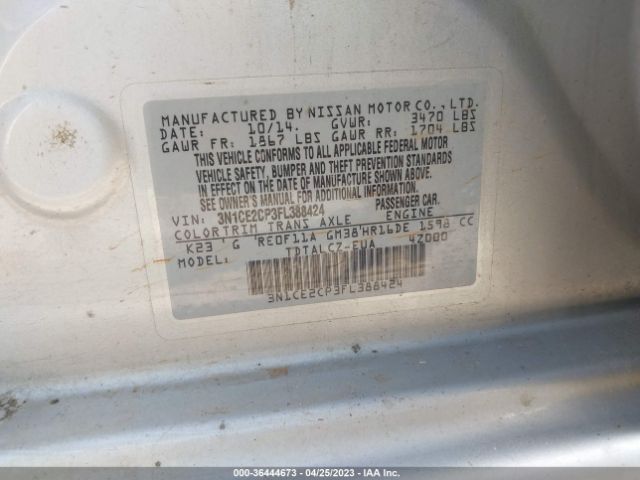3N1CE2CP3FL388424 Nissan Versa Note S Plus