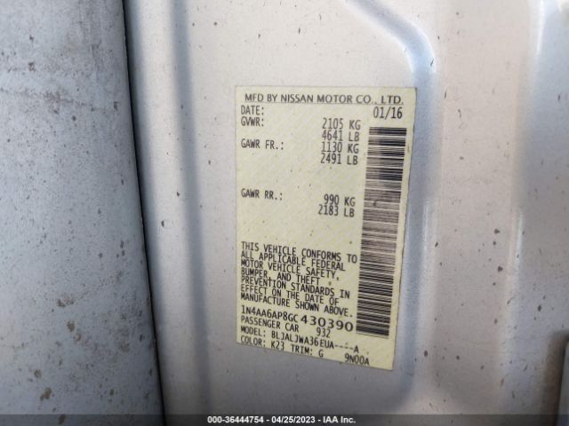 1N4AA6AP8GC430390 Nissan Maxima 3.5 Sv