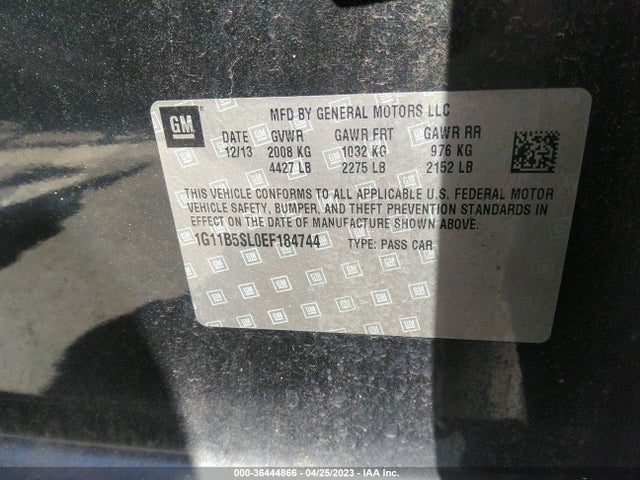 Chevrolet MALIBU LS 2014 1G11B5SL0EF184744 Image 9