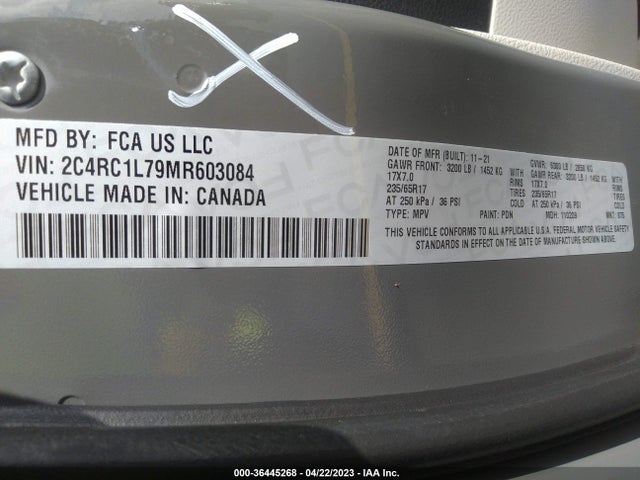 Chrysler Pacifica Hybrid Touring L 2021 2C4RC1L79MR603084 Image 9