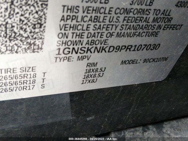 Chevrolet Tahoe Lt 2023 1GNSKNKD9PR107030 Image 9