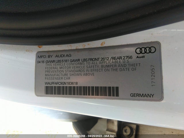 WAUFFAFC9GN183618 Audi A6 2.0t Premium