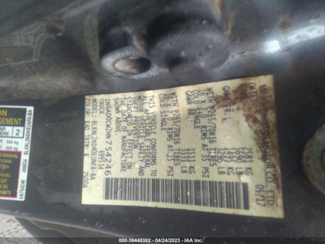 1N6AD0CW2HN754246 Nissan Frontier Sv V6