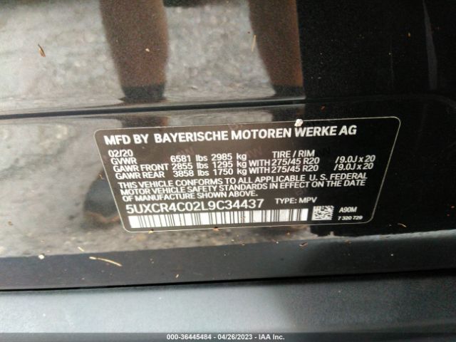 5UXCR4C02L9C34437 BMW X5 Sdrive40i
