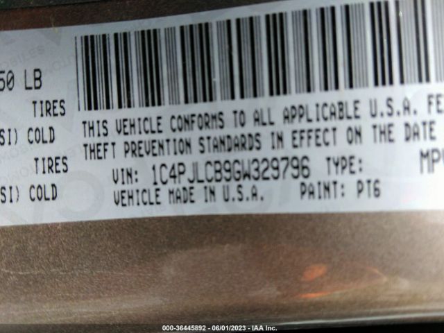 1C4PJLCB9GW329796 Jeep Cherokee Latitude