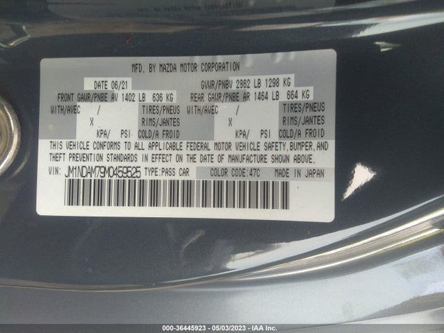 2021 Mazda MX-5 Miata, VIN: JM1NDAM79M0459525
