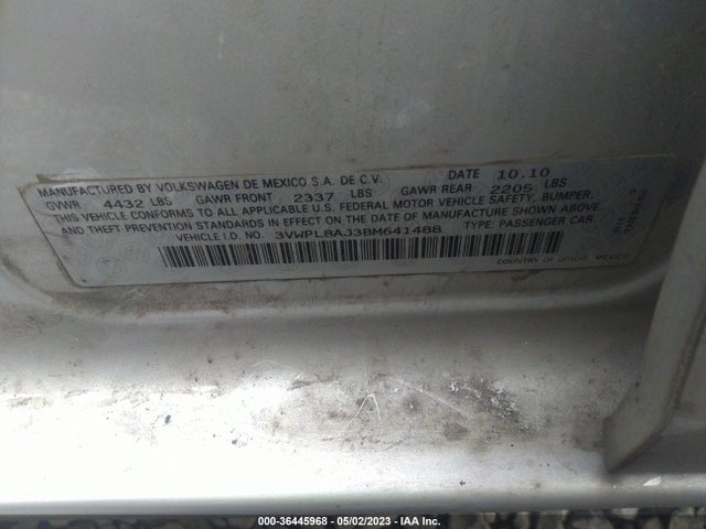 Aukcja sprzedaży 2011 Volkswagen Jetta Sportwagen Tdi, vin: 3VWPL8AJ3BM641488, numer aukcji: 36445968