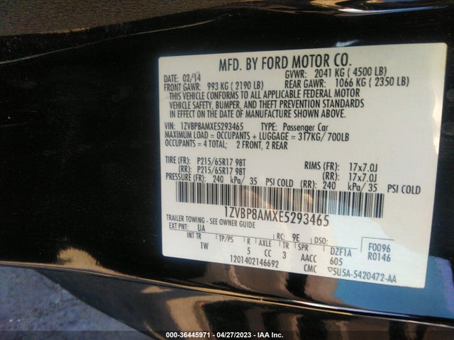 Ford Mustang V6 2014 1ZVBP8AMXE5293465 Image 11